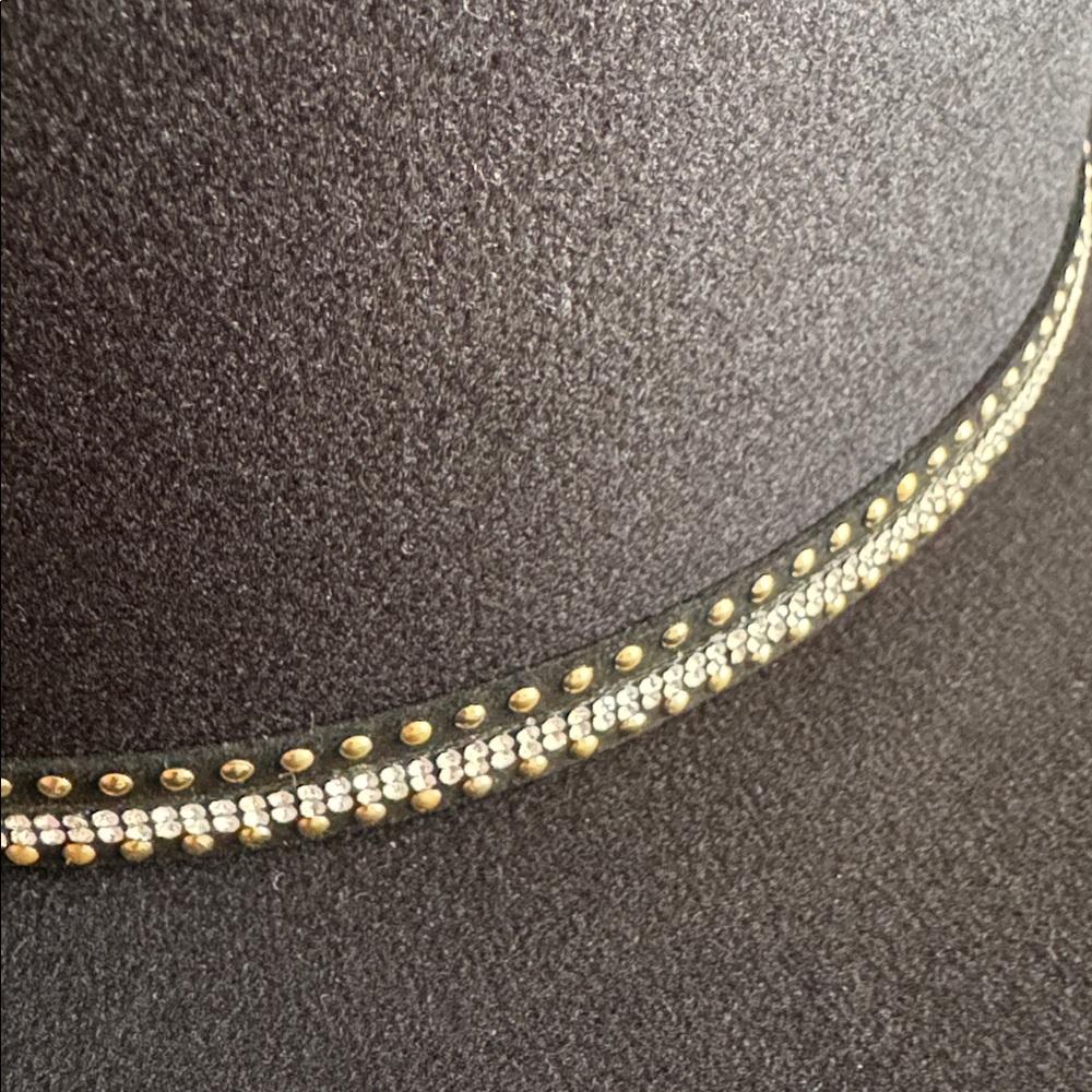 Jessica Simpson Black Cowgirl hat with gold and rhinestones - Picture 6 of 6